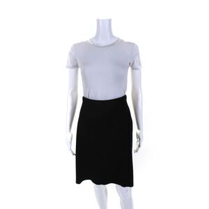 Agnes B Womens Knit High Rise Zip Up Pleated Back A-Line Skirt Black Size 1